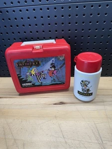 Beetlejuice Lunchbox Plastic 1989 W/ Thermos Cartoon Vintage Beetle Juice Beatle - Picture 1 of 9