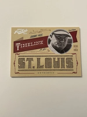 Johnny Mize 2012 Playoff Prime Cuts Timeline Game Used Wool Jersey Relic /10 - Image 1 of 2