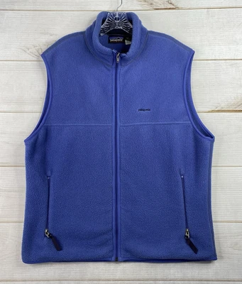 Chaleco Patagonia De Colección Para Hombres L Synchilla Azul Sherpa Pila Profunda Cremallera Completa Hecho en EE. UU. Foto 1 de 4