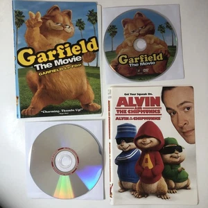 Garfield 2004 / Alvin and the Chipmunks 2007 DVDs 2X Feature (LOOK*NO CASE) - Picture 1 of 6