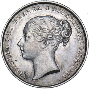 Chelín 1849 - Moneda de plata británica Victoria - Muy bonita - Imagen 1 de 2