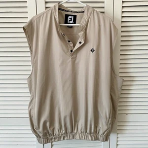 Footjoy XL Golf Men's Sleeveless Beige 1/4 Snap Pullover Windbreaker Vest - Picture 1 of 16