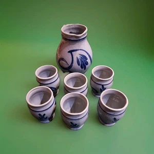 Weinkrug Set Ton 6 Becher 1 Krug Most Krug Saft 7 Teile - Bild 1 von 3
