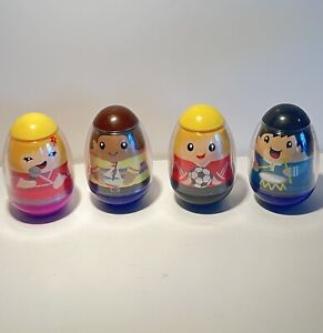 Weebles Wobble Toys Lot Of 4 2009 Egg Shaped Hasbro Toddler Playskool Toys 3" 