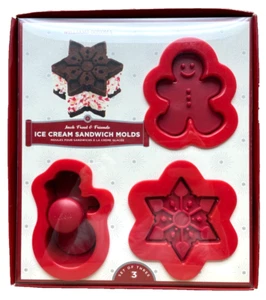 NWT S/3 Williams-Sonoma Ice Cream Sandwich Molds, Gingerbred Man-Snoflake-Snoman - Picture 1 of 13