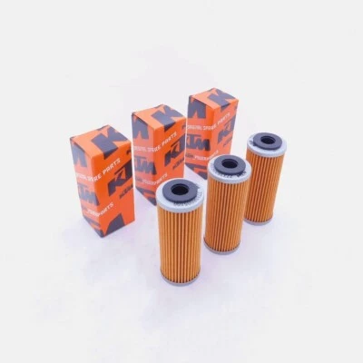 NEW 3 PK OEM KTM OIL FILTER 77338005100250 350 400 450 500 530 XCF SXF EXC EXCF Foto 1 de 4