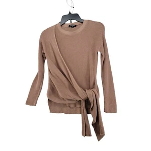Acrobat Cross Tie Knit Sweater Taupe Linen Cotton Pullover Long Sleeve Size XS - Picture 1 of 11