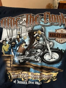 Harley Davidson 4XL Tee, Jamaica, West Indies, Ride the Plank, Pirate - Picture 1 of 8