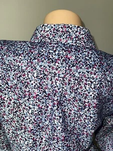 English Laundry Shirt Top Women's 14 L Button up Long Sleeve EUC navy 3275 - Picture 1 of 10