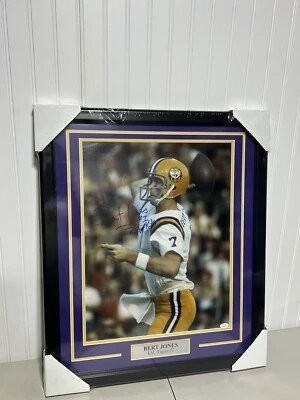 Bert Jones Signed and Framed 16x20 Photo LSU Tigers JSA w/Inscription - Image 1 of 3