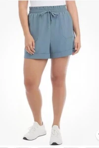 Danskin Ladies' Woven Paperbag Short(1751958) Size XL Stormy Weather B81 - Picture 1 of 5