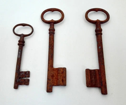 2+1 iron antique metal skeleton rusty key keys house supplies rustic decor door Cover