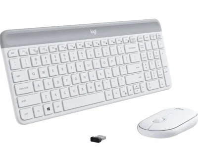 Logitech Slim Combo MK470 Wireless Keyboard & Mouse, Off-White, Ultra Quiet - Image 1 of 4