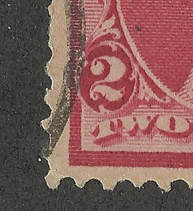 US 220 @ (1890) Used, XF- EFO: Double; Partial Imperf/Red Dot - Picture 1 of 2
