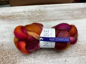 Malabrigo NUBE Fiber 100% Merinowolle Roving - Spinnfilzen - Zinnien - Bild 1 von 2