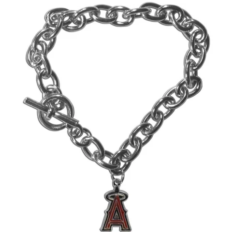Los Angeles Angels Charm Chain Link Bracelet [NEW] MLB Wrist Neckalce Jewelry Cover