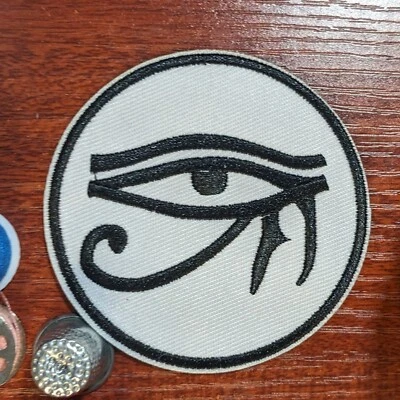 Egyptian Eye Patch Eye of Ra Symbol of Protection Healing Embroidered Iron On 3" - Image 1 of 3