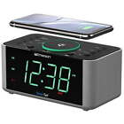 Emerson SmartSet Wireless Charging Dual Alarm Clock Radio, Bluetooth Speaker