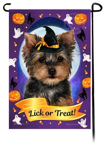 Halloween Garten Flagge - Yorkshire Terrier Yorkie Welpe - Bild 1 von 1