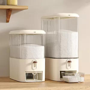 Rice Dispenser Sealed Cereal Grain Bucket Container Storage Box w/Measuring Cup - Picture 1 of 18