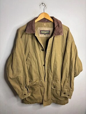 Vintage 90's Timberland Mens Canvas Field Utility Jacket Chore Size L Green 5845 - Изображение 1 из 4