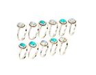 WHOLESALE 11PC 925 SOLID STERLING SILVER WHITE RAINBOW MOONSTONE MIX RING LOT P9