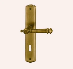 Langschild Türgriff Schößmetall Attila Messing brüniert Zimmertür Bronze farbig - Bild 1 von 6