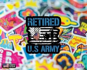 US ARMY RETIRED USA MAP STICKER DECAL VINYL TRUCK WINDOWS CAR FRE GIFT CAR LA - Picture 1 of 2