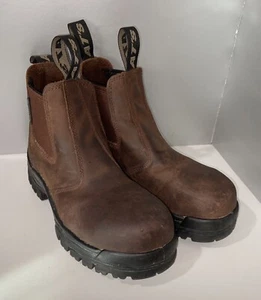 Oliver Pull On Chelsea Brown Leather Boots Sz 7.5 Oil Resistant Safety Toe 45627 - Picture 1 of 17