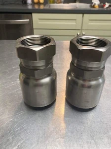 Set of 2 - Parker 10643-20-20C Female 1-1/4” Stainless 316 JIC Hydraulic Fitting - Picture 1 of 17