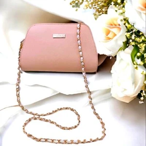 BVLGARI Cosmetic Pouch to Crossbody Bag Purse RARE! SOFT PINK Wedding Prom Glam - Picture 1 of 16