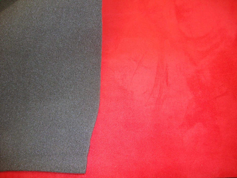 Foam Suede  Headlining Backed Crimson Fabric 60" Wide by the yard - Image 1 of 1