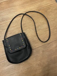 Wilson's leather maxima Black mini crossbody bag Beaded Southwest Snap Close - Picture 1 of 7