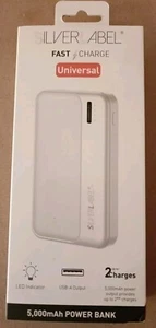 Silver Label Power Bank Batteria 5000mAh Ricarica Rapida Universale - Bianco - Foto 1 di 4