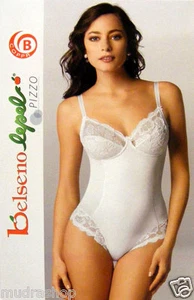 BODY DONNA LEPEL CON PIZZO BIANCO NERO FARD TG DA 3 A 7 COPPA B E C - 254 - Picture 1 of 1
