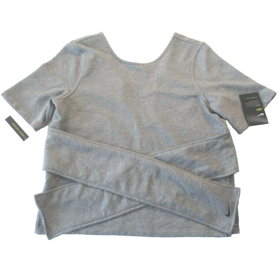 Women's Nike Studio Yoga Training Top Grey Sz XXL AR6367-091