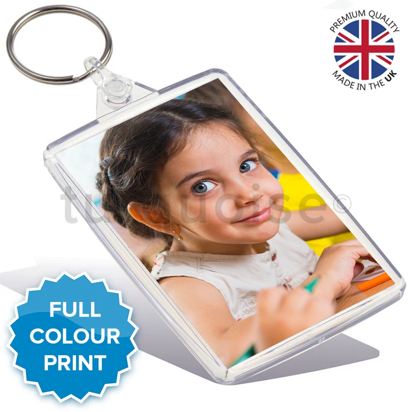 Personalised Custom Photo Gift Keyrings Key Fobs 70 x 45 mm | Large Size - Image 1 of 1