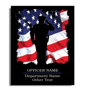 Arte de pared de aluminio delgado línea azul personalizado policía sheriff bandera estadounidense 16x20 - Imagen 1 de 4