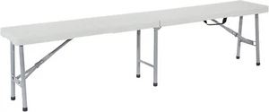 Durable Resin Folding Bench with Carry Handle - Perfect for Indoor/Outdoor - Picture 1 of 12