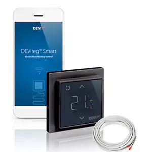 Danfoss Devireg Wlan Digital Thermostat Fußboden Wand Heizung WiFi Touch schwarz - Bild 1 von 9