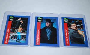 3 x Undertaker ROOKIE Card & Paul Bearer Wrestling Vintage NM - WWF Classic Blue - Picture 1 of 4