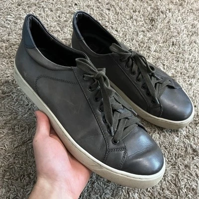 Bruno Magli Westy Grey Leather Sneakers Made In Italy Shoes Size 11 - Image 1 of 4
