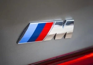 Für BMW M Emblem Logo 55x20MM Heckklappe Schriftzug Badge Aufkleber Chrom Silber - Bild 1 von 6