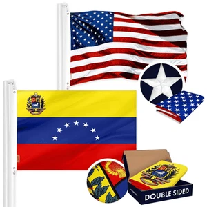 Confezione combinata: bandiera americana USA serie ToughWeave 3x5 piedi lato singolo e - Foto 1 di 9