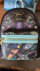 Loungefly Disney Jasmine Aladdin Mini Backpack NWT EXCLUSIVE PEACOCK FEATHERS  - Picture 1 of 4