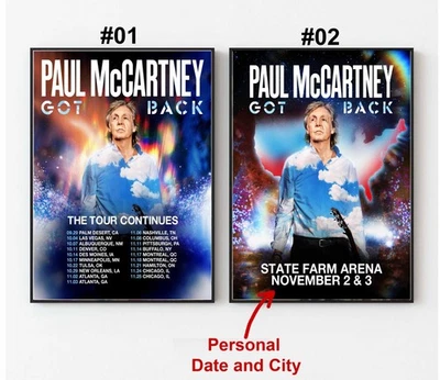 Paul McCartney Got Back The North American 2025 Poster, Custom Date and City