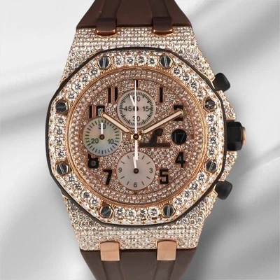 Audemars Piguet 42mm Royal Oak Offshore 18k Rose gold 17ct Diamond Watch 26470OR - Image 1 of 4
