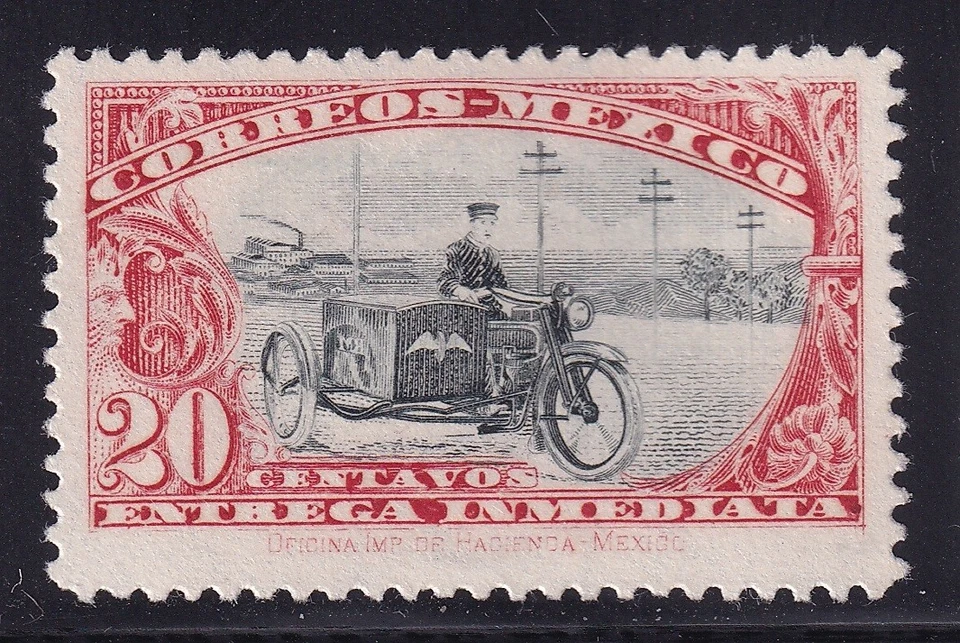 udm09 México 1923 cartero en motocicleta Sc#E2 Mc#579 Foto 1 de 1