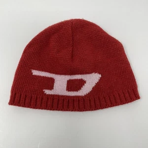 Cappello Berretto Diesel Vintage Taglia Unica Rosso Bianco Logo Maglia Beanie Made Italy Y2K - Foto 1 di 6
