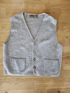 Vintage 100% Wool Vest Mens L Structure Le Collezioni Oatmeal Button Front - Picture 1 of 6